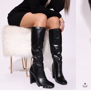 Fashion Nova Black Heeled Boots